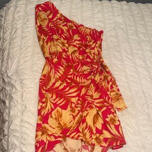Tropical One Piece in Red and Orange